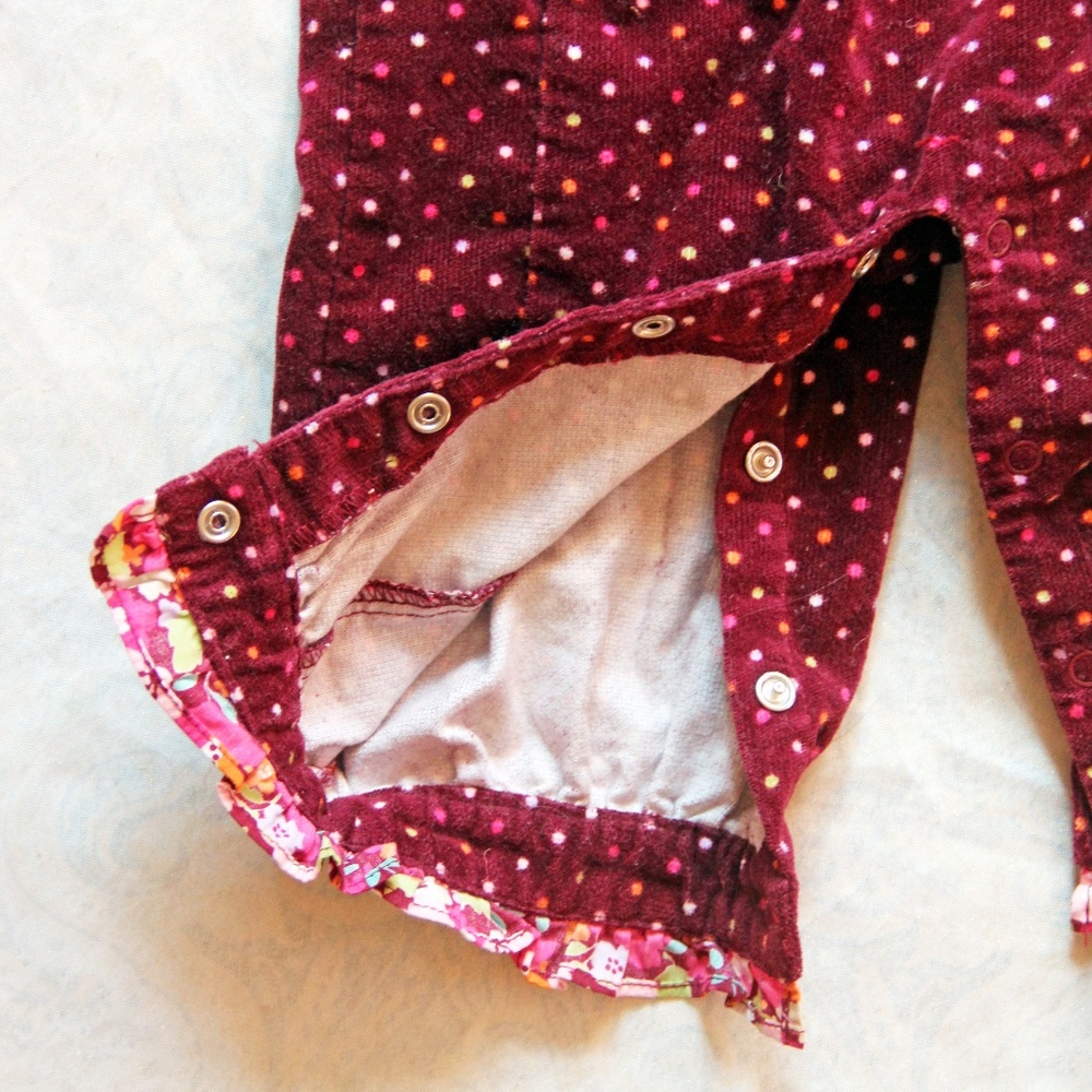 Fancy Velour Romper Overalls - Picture 4 of 5